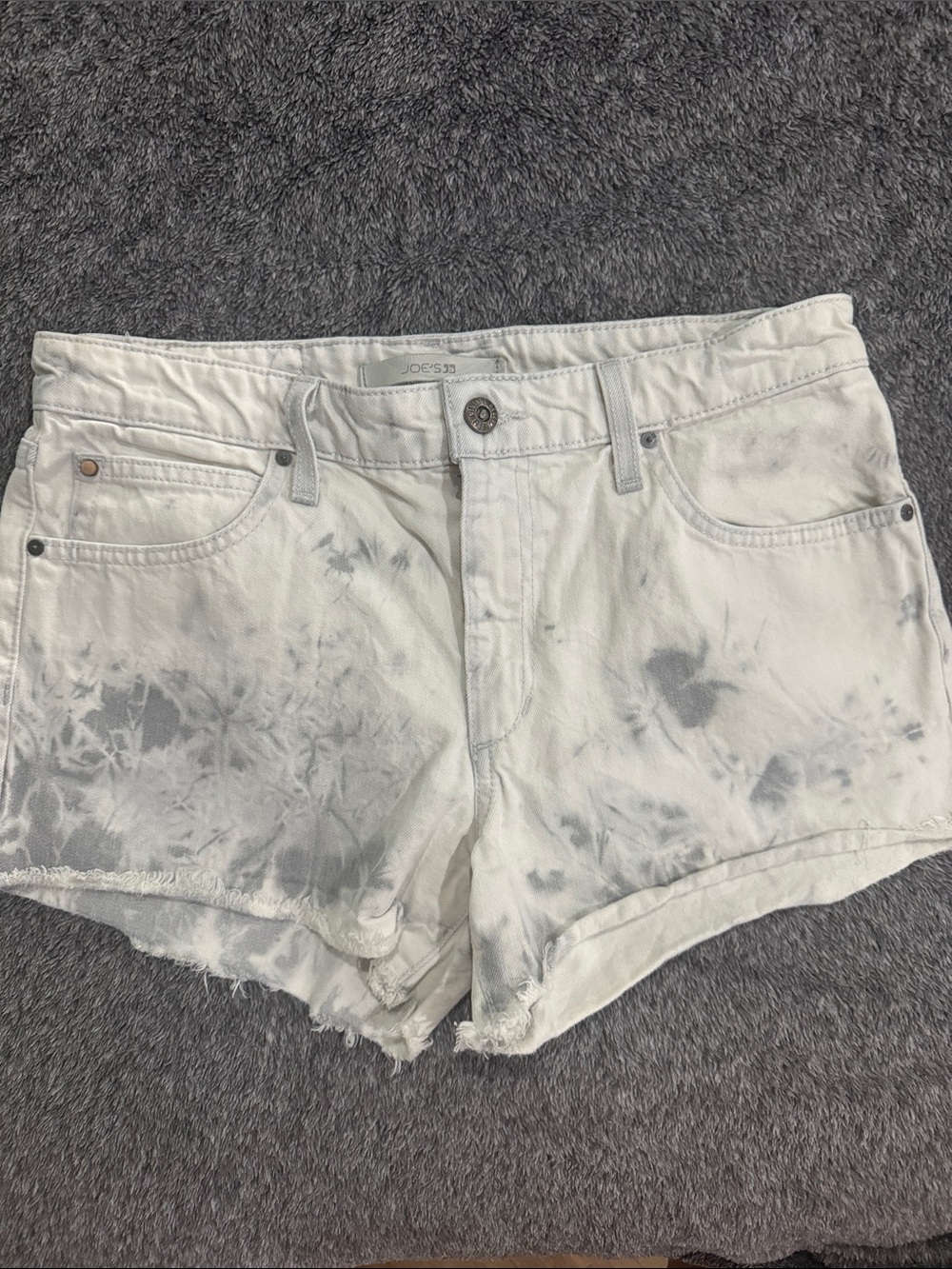 Joe's Jeans White and Gray Tie-Dye Denim Shorts